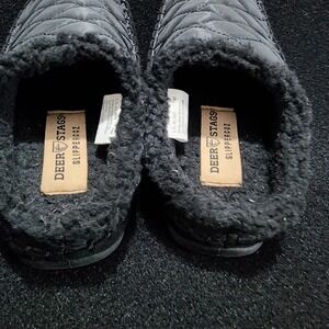 Deer Stags‎ Mens Lil Alma Quilted Black Slipper Slides M